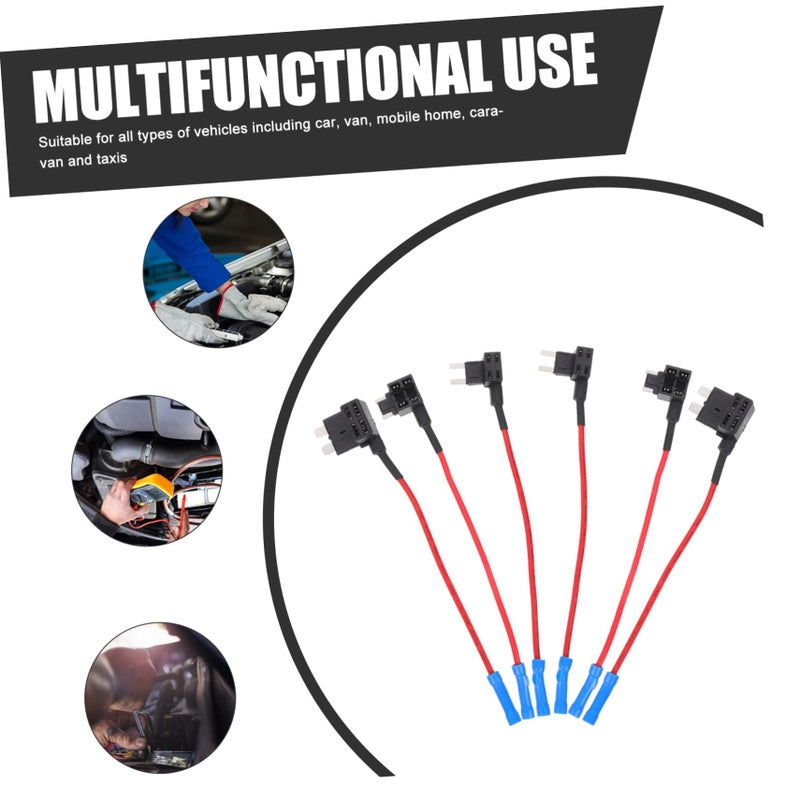 Blue 6pcs Inline Fuse Holder Kit with Protective Covers for Automotive Hardwire Connection in Cars Trucks RVs - Image 4