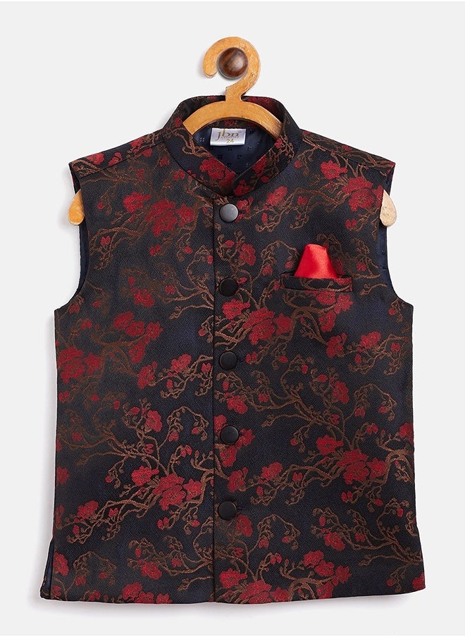 Boys' Maroon And Black Nehru Jacket - pzsku/Z4C08F305F4BDE496BA15Z/45/_/1703764324/a8365ce4-32a7-456a-9018-5a78cb478f8f