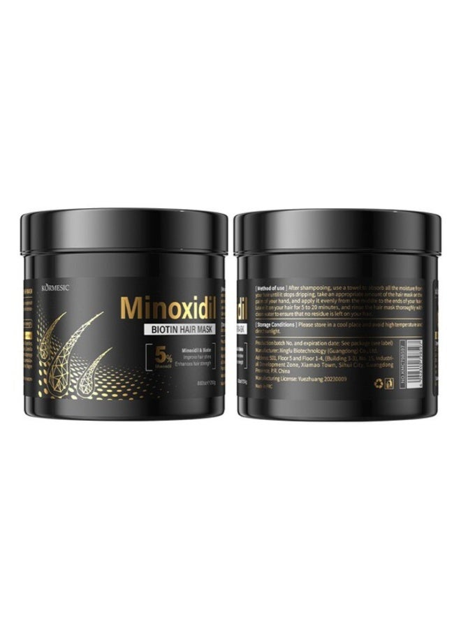 Kormesic 250 جرام قناع شعر 5% مينوكسيديل بيوتين، يحسن لمعان الشعر ويعزز قوة الشعر، يغذي الشعر الناعم مع 5% مينوكسيديل وبيوتين، قناع شعر للنساء والرجال لعلاج الشعر اللامع والناعم - Image 2