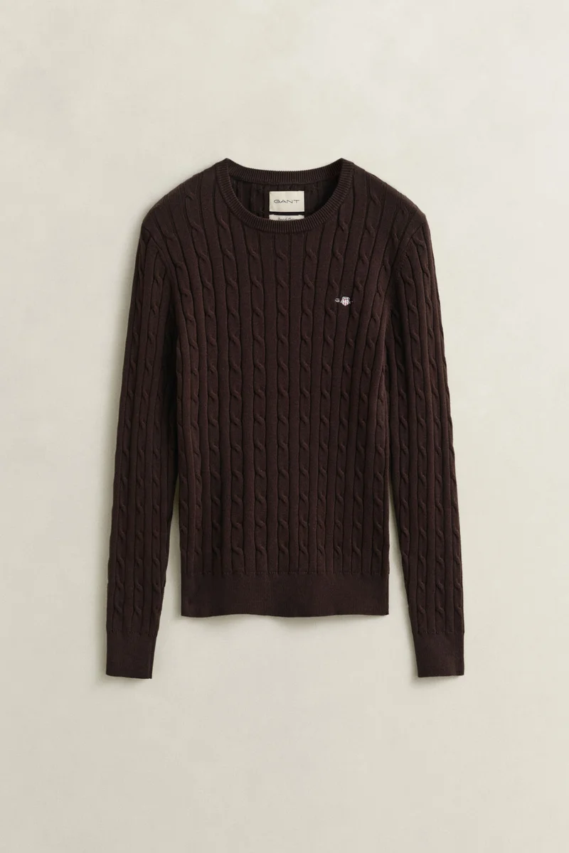 Gant  Stretch Cotton Cable C-Neck for Women | Best Price UAE
