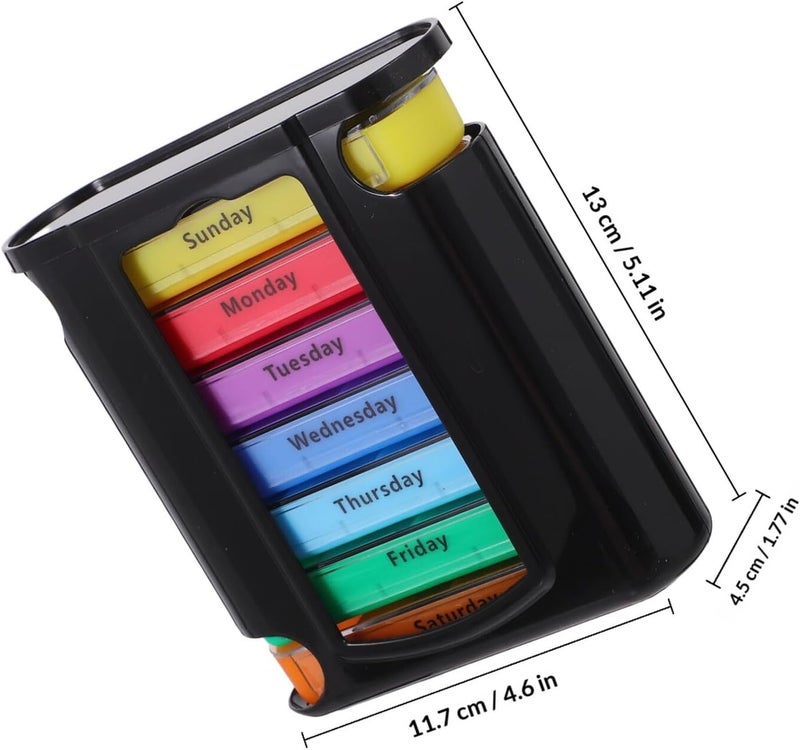 7-Day Pill Organizer Weekly Medicine Storage Box with 4 Daily Compartments, Portable Travel Pill Holder Container for Tablets and Supplements - Image 2