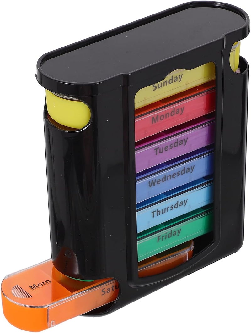 7-Day Pill Organizer Weekly Medicine Storage Box with 4 Daily Compartments, Portable Travel Pill Holder Container for Tablets and Supplements - Image 1