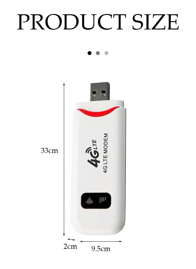 Generic - 4G LTE USB Portable Router, 150Mbps USB Network Adapter Pocket Mobile Hotspot , WPA WPA2 Encryption, Plug and Play, Travel Hotspot - Image 1