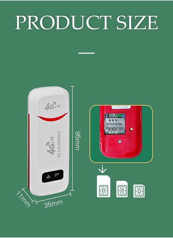Generic - 4G LTE USB Portable Router, 150Mbps USB Network Adapter Pocket Mobile Hotspot , WPA WPA2 Encryption, Plug and Play, Travel Hotspot - Image 1
