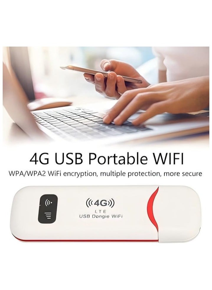 Generic - 4G LTE USB Portable Router, 150Mbps USB Network Adapter Pocket Mobile Hotspot , WPA WPA2 Encryption, Plug and Play, Travel Hotspot - Image 1