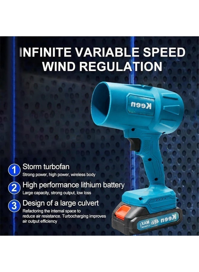 Keen 48V Cordless Air Blower Gun High Power Handheld Electric Blower Variable Speed Wind Control Rechargeable Lithium Battery Multi-Purpose Cleaning Tool - Image 5