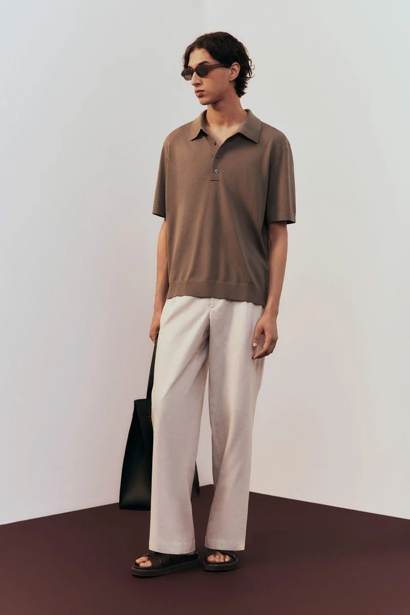 H&M Regular Fit Fine-knit polo shirt