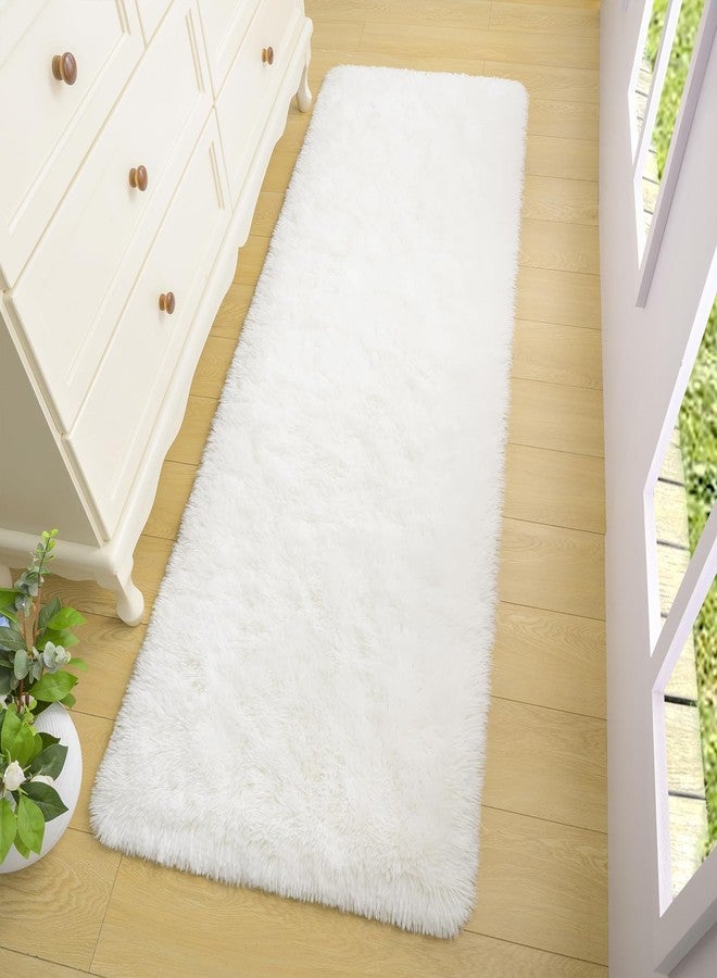 BENRON Fluffy Runner Mat 2x6 Soft Runners for Hallway Entrance Kitchen, Cream White Bedroom Rugs,Plush Carpet Home Decor - Image 5