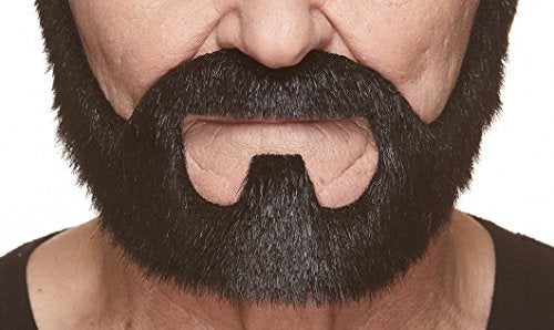 Mustaches Self Adhesive Fake Beard Novelty On Bail False Facial Costume Accessory for Adults Black Lustrous Color - Image 1
