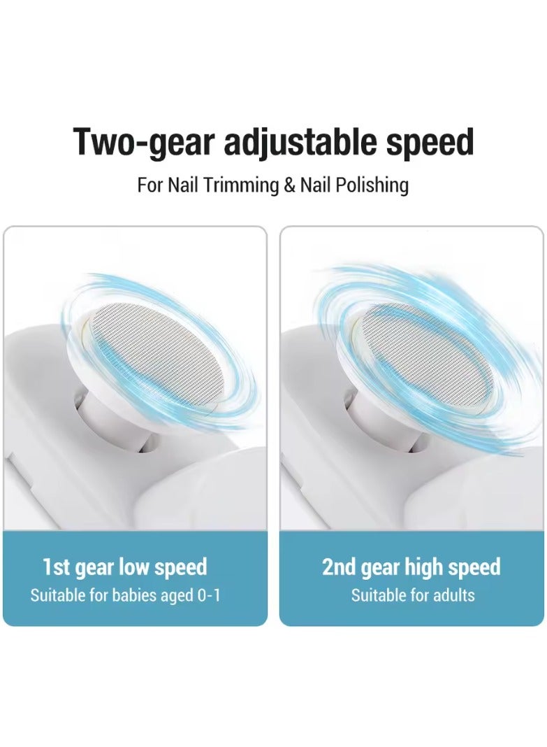 ريبنيو مقص أظافر كهربائي مقص أظافر أوتوماتيكي مع مبرد أظافر كهربائي بسرعتين للبالغين مقص أظافر آمن للأطفال مثقاب أظافر مقص أظافر ومبرد أظافر أداة مانيكير وباديكير 2 في 1 (أبيض) - Image 4