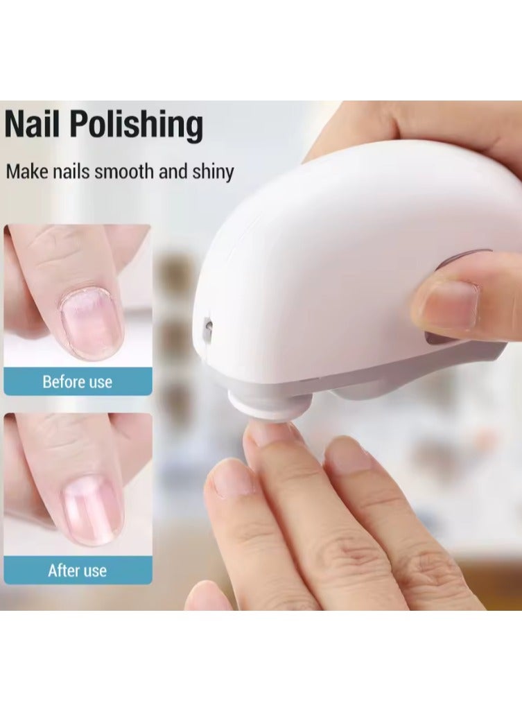 ريبنيو مقص أظافر كهربائي مقص أظافر أوتوماتيكي مع مبرد أظافر كهربائي بسرعتين للبالغين مقص أظافر آمن للأطفال مثقاب أظافر مقص أظافر ومبرد أظافر أداة مانيكير وباديكير 2 في 1 (أبيض) - Image 3