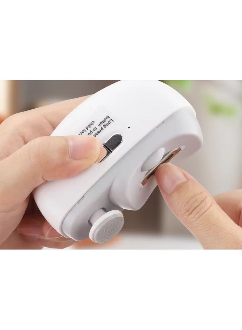 ريبنيو مقص أظافر كهربائي مقص أظافر أوتوماتيكي مع مبرد أظافر كهربائي بسرعتين للبالغين مقص أظافر آمن للأطفال مثقاب أظافر مقص أظافر ومبرد أظافر أداة مانيكير وباديكير 2 في 1 (أبيض) - Image 2