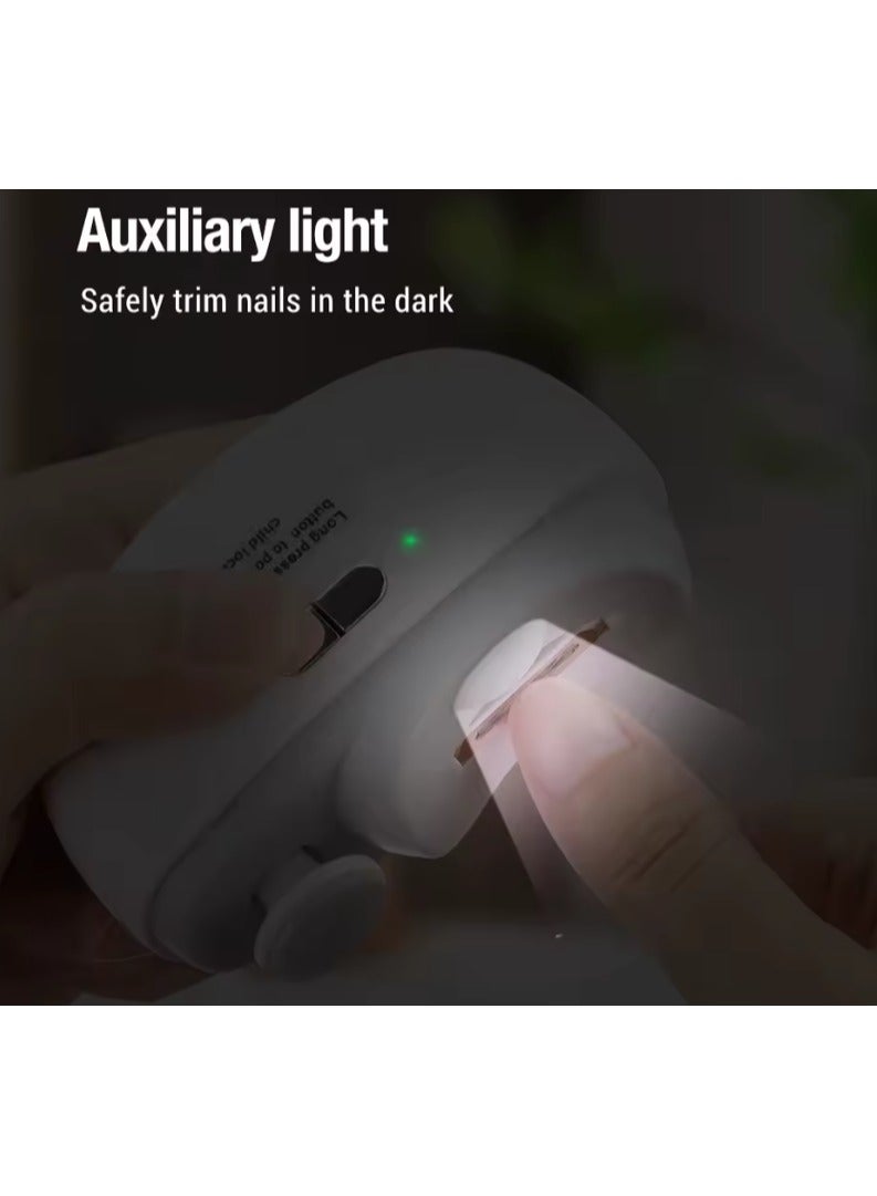 ريبنيو مقص أظافر كهربائي مقص أظافر أوتوماتيكي مع مبرد أظافر كهربائي بسرعتين للبالغين مقص أظافر آمن للأطفال مثقاب أظافر مقص أظافر ومبرد أظافر أداة مانيكير وباديكير 2 في 1 (أبيض) - Image 5