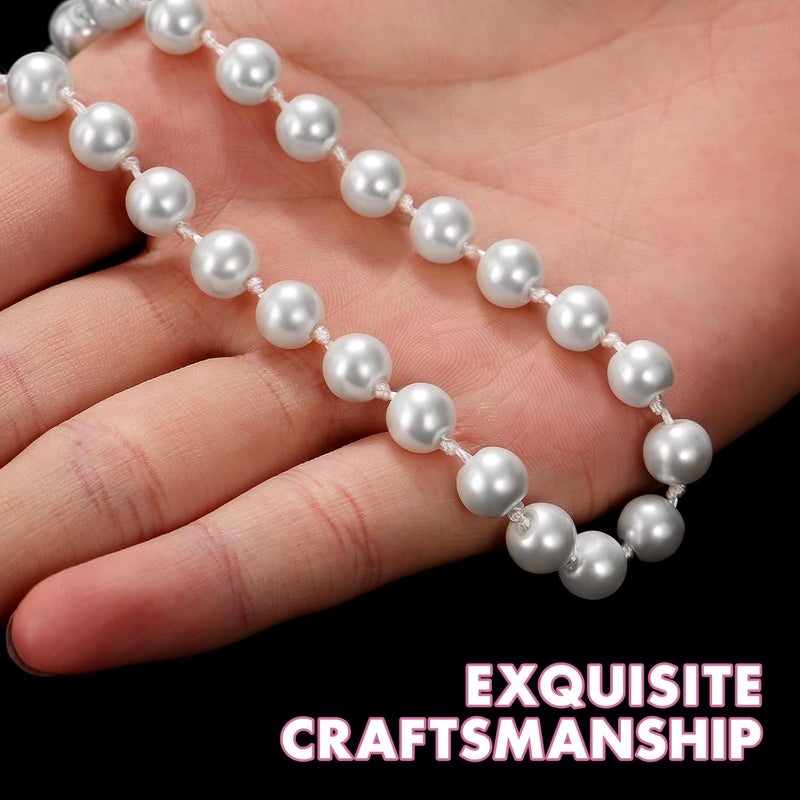 TINKSKY Fake Pearls Necklace Retro Pearls Long Necklace Chain for Party Favors Costume Necklace for Women Girls - Image 3