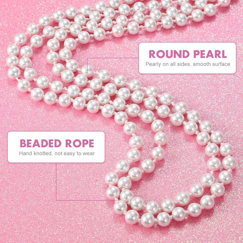 TINKSKY Fake Pearls Necklace Retro Pearls Long Necklace Chain for Party Favors Costume Necklace for Women Girls - Image 4