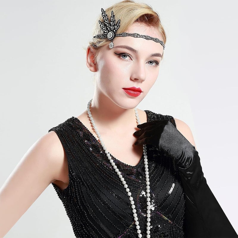 TINKSKY Fake Pearls Necklace Retro Pearls Long Necklace Chain for Party Favors Costume Necklace for Women Girls - Image 2