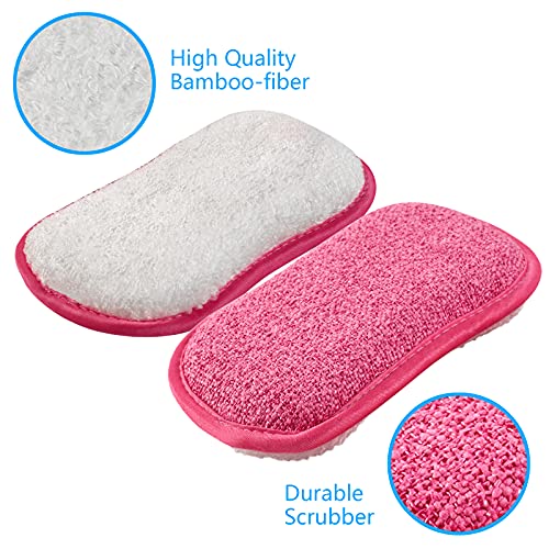 comfso Kitchen Dish Sponge Scrubber Non Scratch Dishcloth No Odor Reusable Washable Multipurpose Scrub Pads Sponges Heavy Duty for Dawn Dish Soap Cleaning of Sink Pans - Image 5
