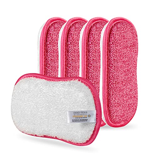 comfso Kitchen Dish Sponge Scrubber Non Scratch Dishcloth No Odor Reusable Washable Multipurpose Scrub Pads Sponges Heavy Duty for Dawn Dish Soap Cleaning of Sink Pans - Image 2
