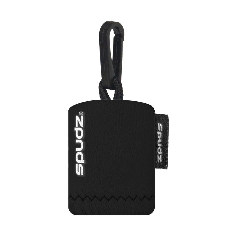 SPUDZ Classic Microfiber Lens Cleaner â€“ Clip-On Pouch, Washable â€“ for Binoculars, Scopes, Glasses, Screens | Black, 6 x 6 Inch - Image 1