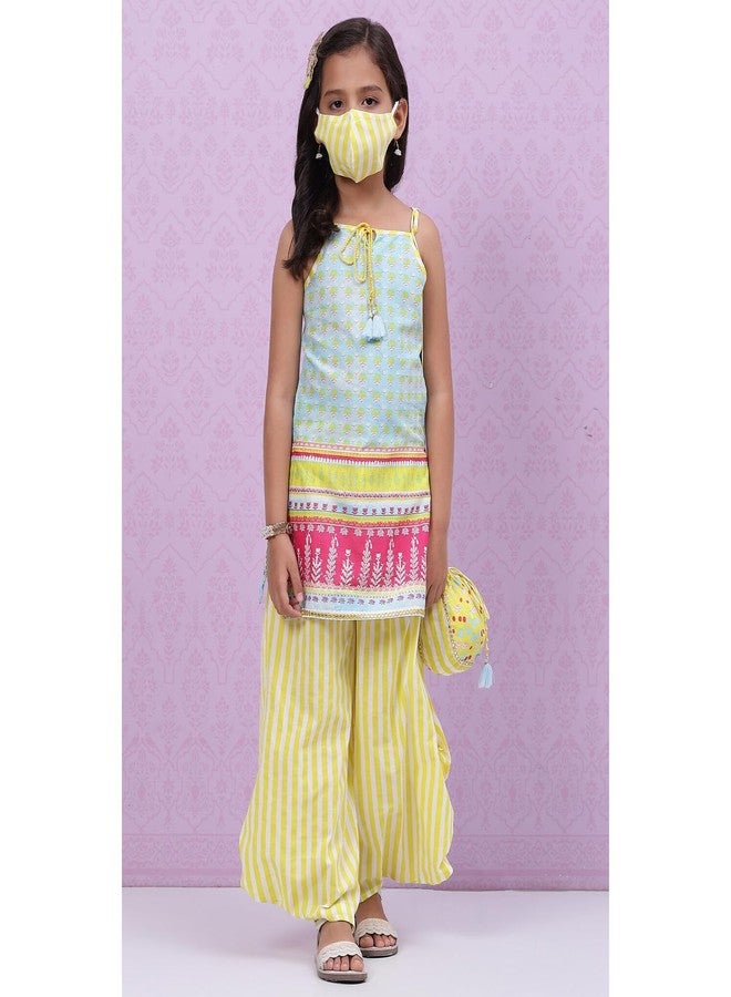 Biba بنت بيبا مطبوعة ضيقة للأطفال (KW4498_LBLUE_9) - Image 2