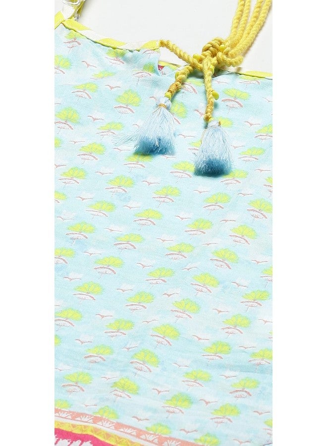 Biba بنت بيبا مطبوعة ضيقة للأطفال (KW4498_LBLUE_9) - Image 3