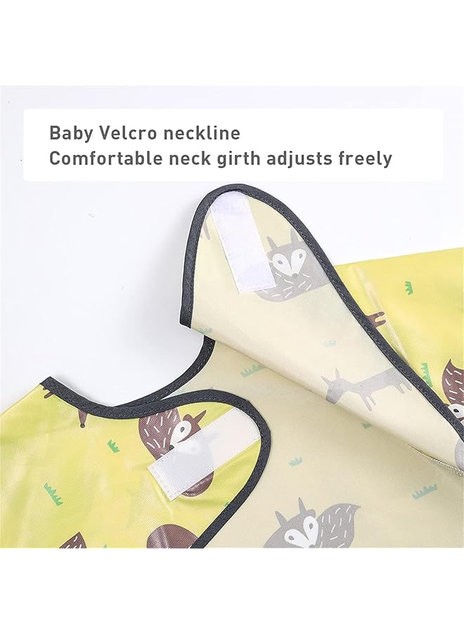X spring Baby Weaning Bibs Coverall Baby Feeding Bibs Long Sleeves Bib With Waterproof Waterproof Anti Dirty Feeding Bib For Babies Eating High Chair Shirt Bib For Baby Weaning Supplies - Image 3