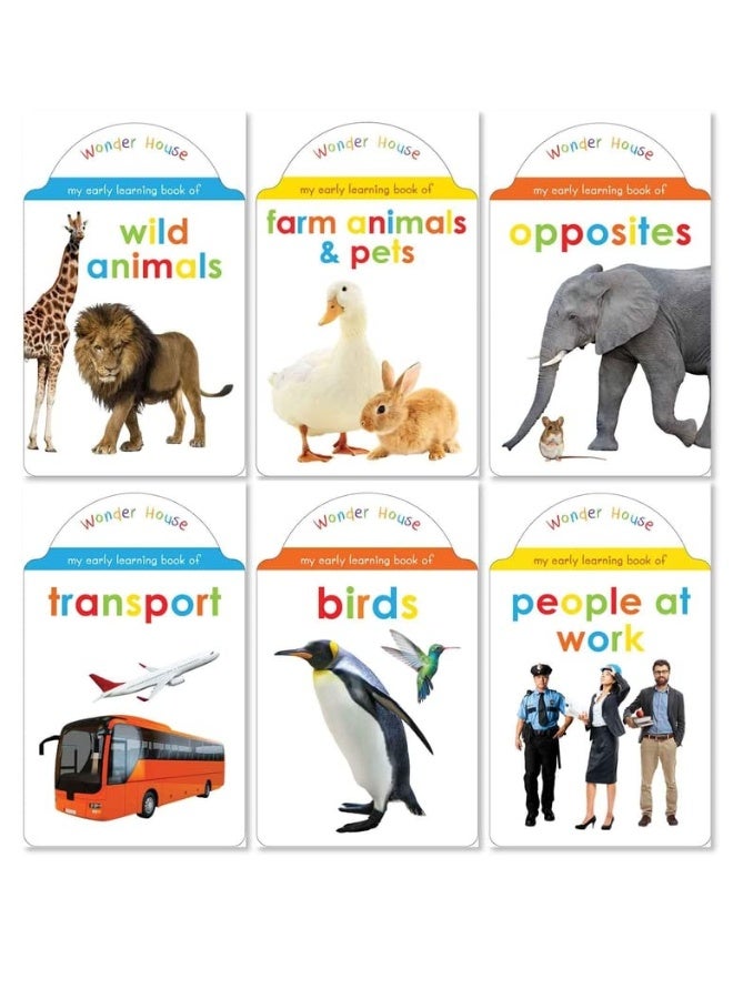 My Super Pack Of Board Books : Opposites, Wild Animals, Farm Animals and Pets, Birds, Transport, People At Work (6 Early Learning Board Books with an attractive shape) - Image 2