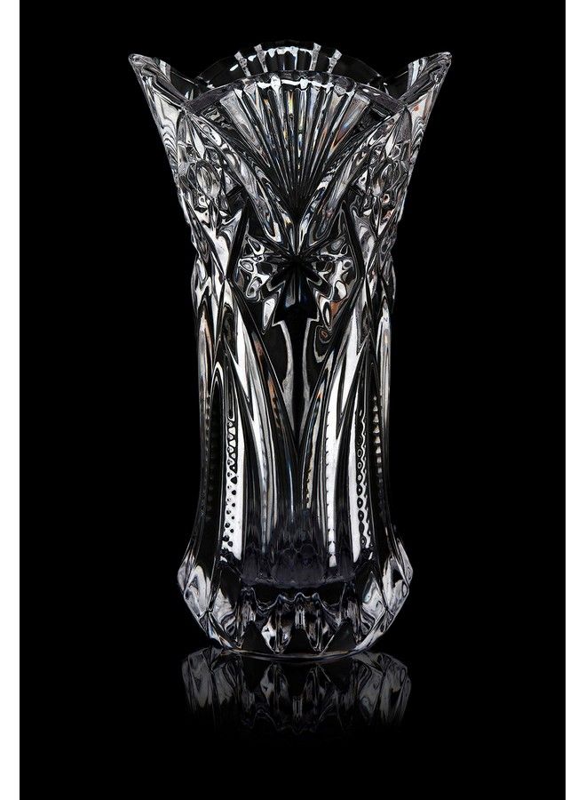Crystal Clear Cs Crystal Vase 12Inch High Cabbage Design For Flowers & Decor. Lovely Nice Shiny Piece. Perfect As A Gift Suitable For All Occasions - Image 4