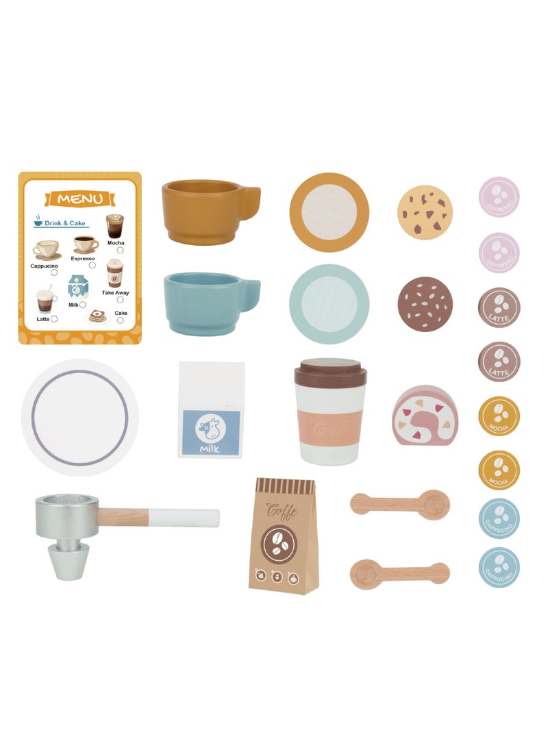 توكي توي مجموعة لعبة متجر القهوة الخشبي من توكي تويز - متعدد الألوان - 25 قطعة - Image 3