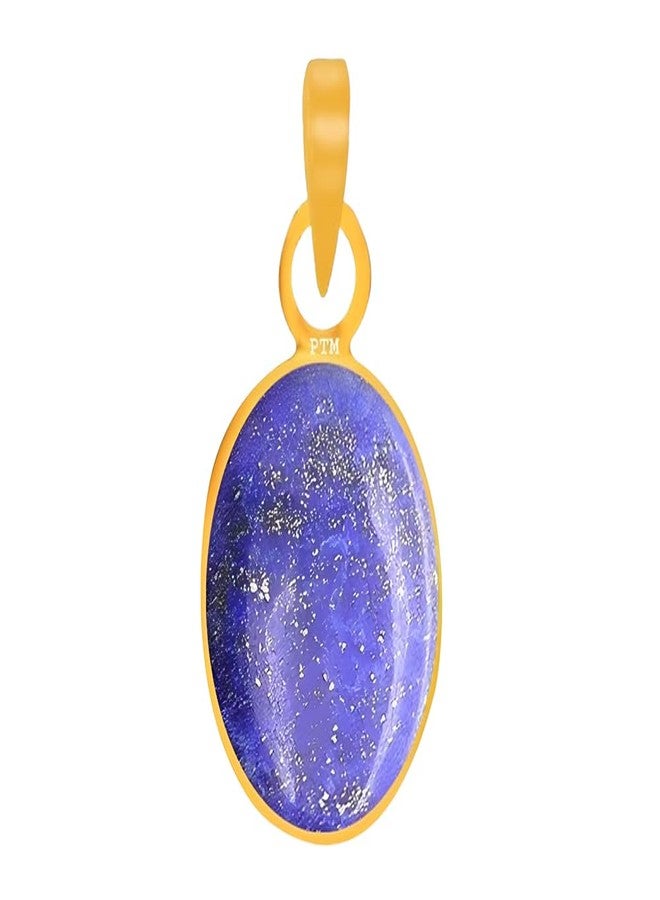 Ptm Lapis Lazuli/Lajwart 6.25 Ratti or 5.5 Carat Natural Certified Astrological Gemstone Panchdhatu/5 Metals 22k Gold Plated pendant for Men & Women -nvdhp3625 - Image 1