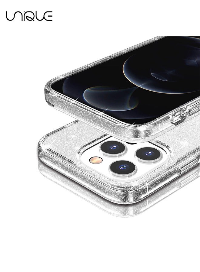 Unique Glitter Case for iPhone 14 Pro Bling Sparkle Shockproof Phone Bumper Cover, Lovely Sparkly for Women and Girls (Clear) - Image 3