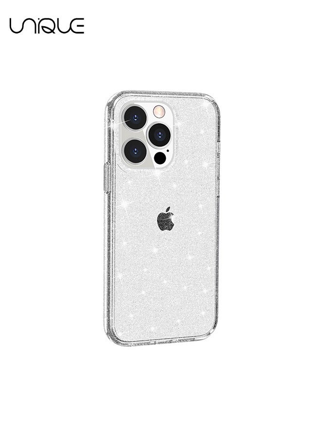 Unique Glitter Case for iPhone 14 Pro Bling Sparkle Shockproof Phone Bumper Cover, Lovely Sparkly for Women and Girls (Clear) - Image 2