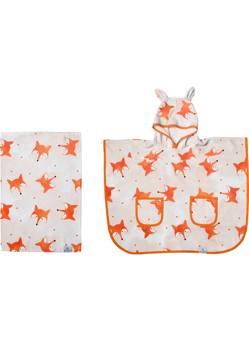 Airycot Children's Towel Poncho Fox