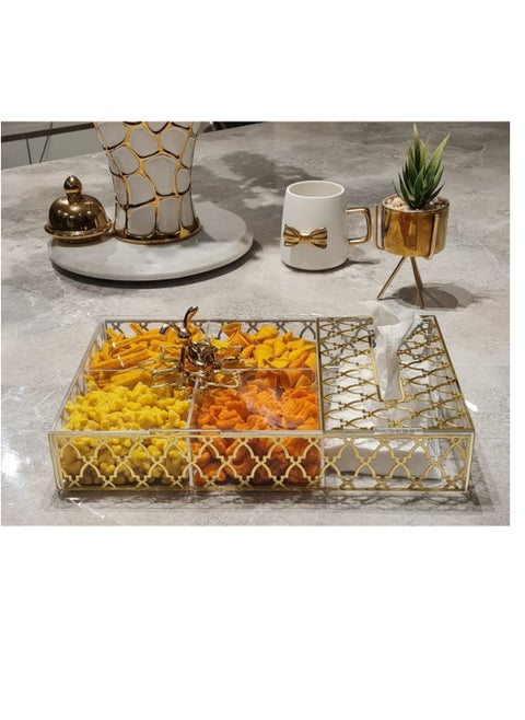 Acrylic 4-Compartment Box - Style and Organization at Your Fingertips T