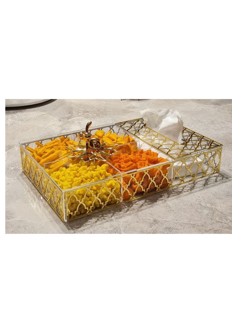 Generic - Acrylic 4-Compartment Box - Style and Organization at Your Fingertips T - Image 1