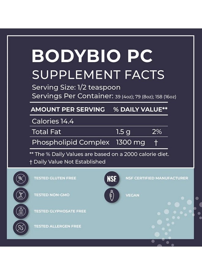 BodyBio Brain Supplement 4 Oz. Phospholipid Complex For Healthy Aging ; Nootropics Booster ; Enhance Focus Memory Cellular Repair Phosphatidylcholine For Increased Bioavailability - Image 2