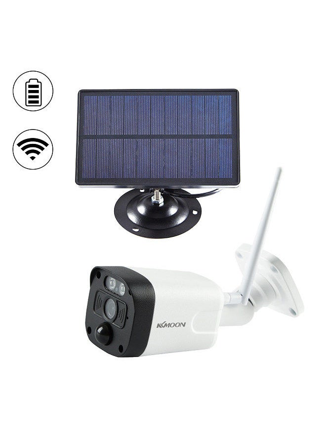 KKmoon Solar Powered Wireless Security Camera, 1080P WiFi Camera 2-Way Audio Night Vision Motion Detection Outdoor Waterproof Surveillance Camera with 2pcs Battery  - Image 1