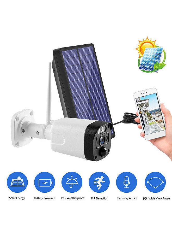 KKmoon Solar Powered Wireless Security Camera, 1080P WiFi Camera 2-Way Audio Night Vision Motion Detection Outdoor Waterproof Surveillance Camera with 2pcs Battery  - Image 2