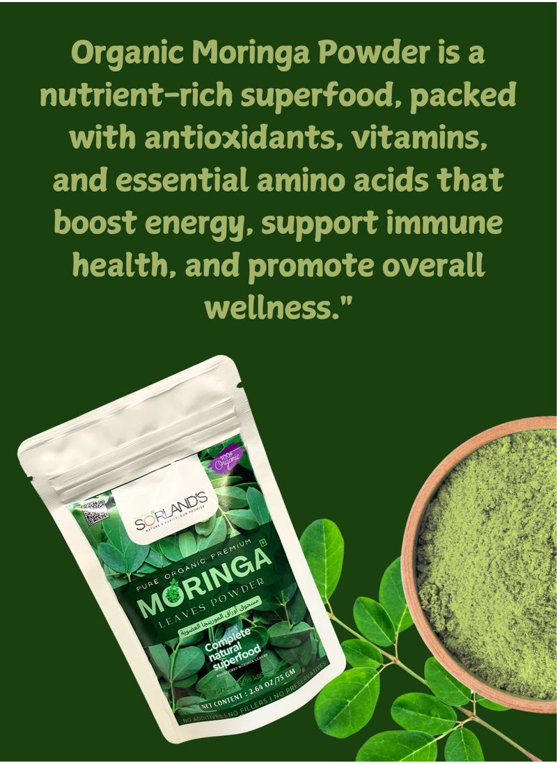 Sorland's - Pure Moringa Leaves Powder -75 Gram Complete Natural Superfood - Image 1