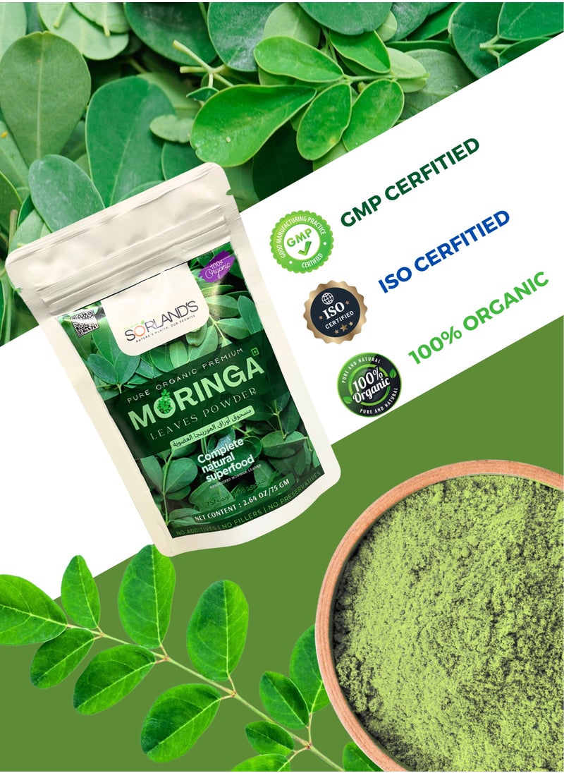 Sorland's - Pure Moringa Leaves Powder -75 Gram Complete Natural Superfood - Image 1