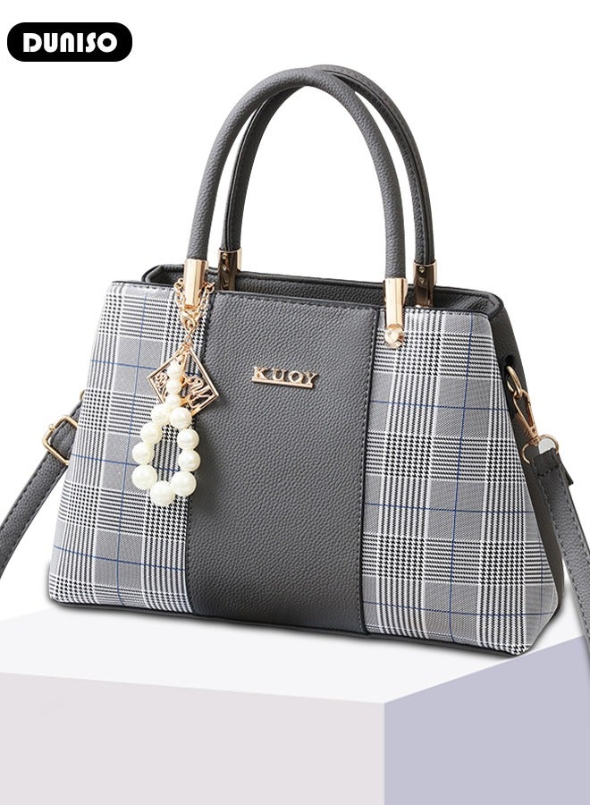 DUNISO Women's Fashion Handbag Faux Leather Crossbody Bag For Women Large Capacity Bow Trim Tote Bags Top Handle Satchel Fashionable Travel Shoulder Bag For Ladies  - Image 5