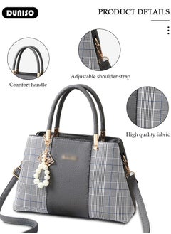 DUNISO Women's Fashion Handbag Faux Leather Crossbody Bag For Women Large Capacity Bow Trim Tote Bags Top Handle Satchel Fashionable Travel Shoulder Bag For Ladies  - Image 2
