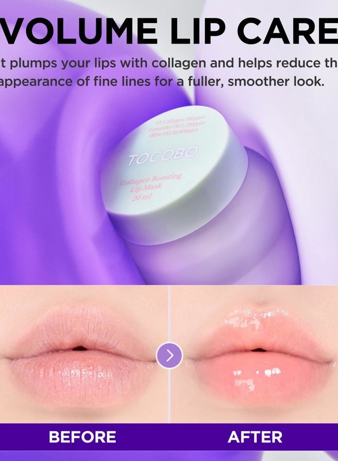 Tocobo Collagen Lip Mask – Fermented Collagen Overnight Lip Sleeping Mask with Peptide & PHA | Korean Vegan Treatment for Dry, Aging Lips | Balm-to-Oil Plump-Looking Care, Lavender Scent | 0.68 oz - Image 3