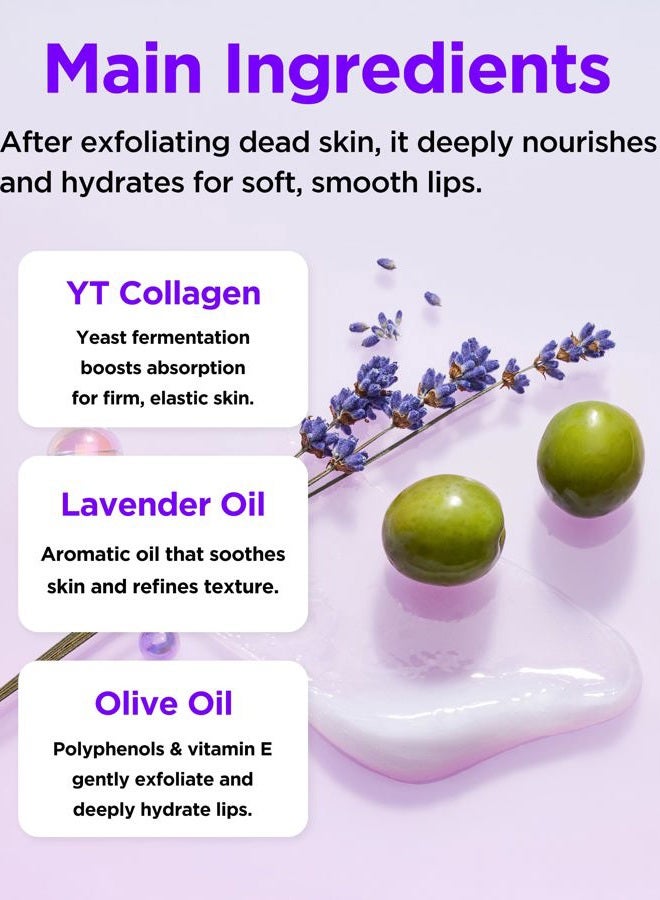 Tocobo Collagen Lip Mask – Fermented Collagen Overnight Lip Sleeping Mask with Peptide & PHA | Korean Vegan Treatment for Dry, Aging Lips | Balm-to-Oil Plump-Looking Care, Lavender Scent | 0.68 oz - Image 5
