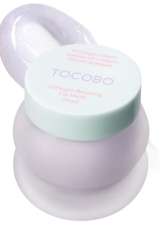 Tocobo Collagen Lip Mask – Fermented Collagen Overnight Lip Sleeping Mask with Peptide & PHA | Korean Vegan Treatment for Dry, Aging Lips | Balm-to-Oil Plump-Looking Care, Lavender Scent | 0.68 oz - Image 1