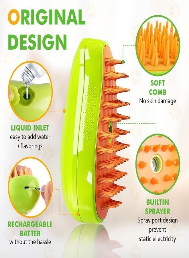 WEZOSHINET Cat Steam Brush, Dog Steam Brush, Steam Brush for Cats and Dogs, 3 In 1 Steamy Pet Brush, Steaming Pet Hair Brush, Cat and Dog Comb with Steam, Pet Grooming Brush for Cats - Image 2