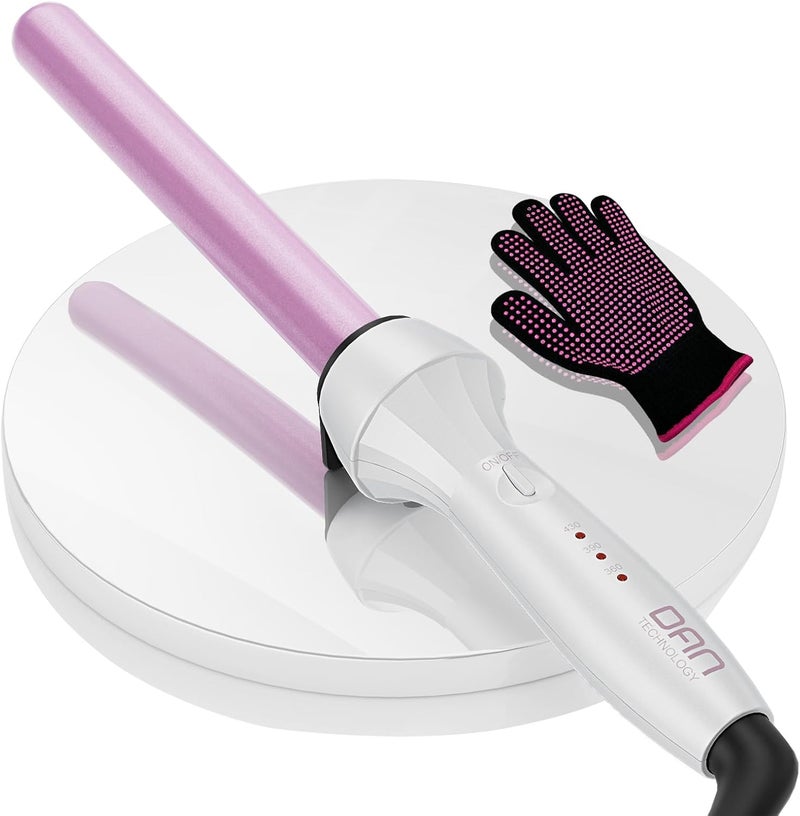 DAN Technology Curling Wand Hair Wand Curling Iron 34 inch Temperature Adjustable Tourmaline Impregnated Ceramic Barrel Dual Voltage 60 min Shut Off