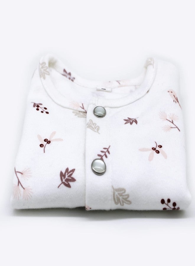 Trender Unisex Organic Cotton Front open T-Shirt Pyjama Set For New Born Baby Boys & Girls - White (for 9-12 Month) - Image 5