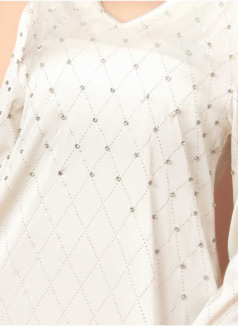 IKKXA Crystal Breeze Jalabiya White