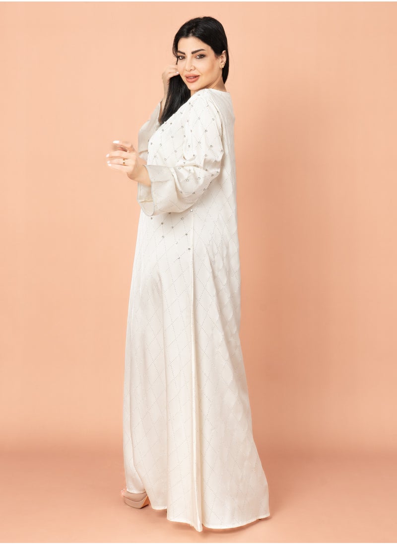 IKKXA Crystal Breeze Jalabiya White  - Image 3